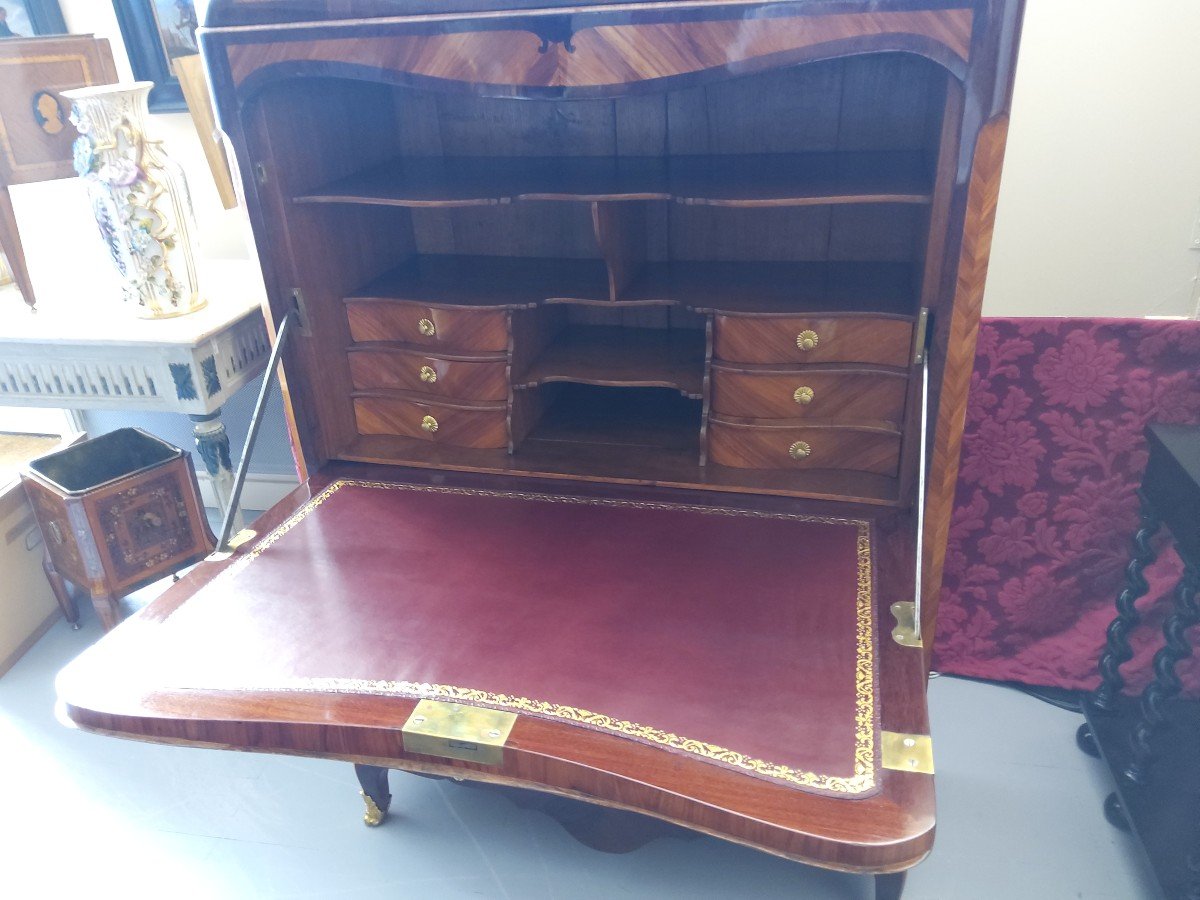 Secretary In Marquetry D Louis XV Period-photo-7